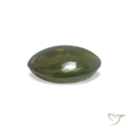0,38 ctw natürlicher grüner Cat's Eye Alexandrite, Oval Schliff, Lichtundurchlässig