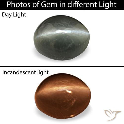 0.34ct Grauer Cat's Eye Alexandrite, Oval, Lichtundurchlässig