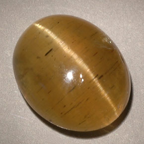 9,17 ctw natürlicher gelb-grün Katzenaugen-Apatit, Transparent, Transparent / Lichtdurchlässig