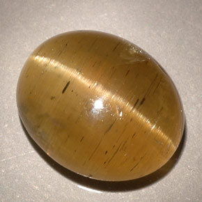 9,17 ctw natürlicher gelb-grün Katzenaugen-Apatit, Transparent, Transparent / Lichtdurchlässig