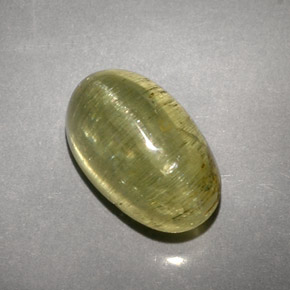 5,71 ctw natürlicher grüner Cat's Eye Apatite, Transparent, Transparent / Lichtdurchlässig