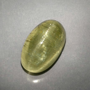 5,71 ctw natürlicher grüner Cat's Eye Apatite, Transparent, Transparent / Lichtdurchlässig