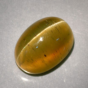 3,32 ctw natürlicher gelber Cat's Eye Apatite, Oval Schliff, Lichtdurchlässig