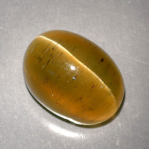 3,32 ctw natürlicher gelber Cat's Eye Apatite, Oval Schliff, Lichtdurchlässig