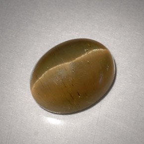 3,11 ctw natürlicher gelber Cat's Eye Apatite, Oval Schliff, Lichtdurchlässig