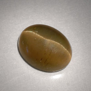 3,11 ctw natürlicher gelber Cat's Eye Apatite, Oval Schliff, Lichtdurchlässig