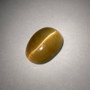 3,01 ctw natürlicher gelber Cat's Eye Apatite, Oval Schliff, Lichtdurchlässig