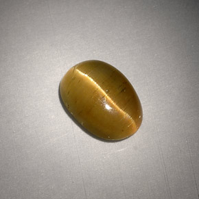 3,01 ctw natürlicher gelber Cat's Eye Apatite, Oval Schliff, Lichtdurchlässig