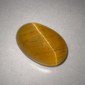 2,48 ctw natürlicher gelber Cat's Eye Apatite, Oval Schliff, Lichtdurchlässig