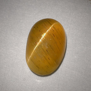 2,48 ctw natürlicher gelber Cat's Eye Apatite, Oval Schliff, Lichtdurchlässig