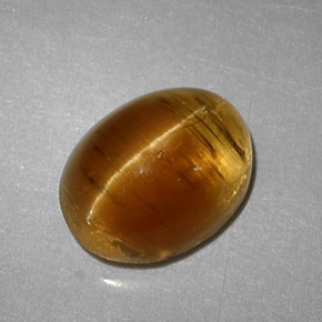 3,32 ctw natürlicher gelber Cat's Eye Apatite, Oval Schliff, Lichtdurchlässig