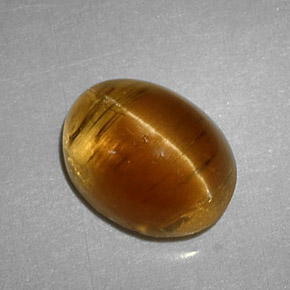 3,32 ctw natürlicher gelber Cat's Eye Apatite, Oval Schliff, Lichtdurchlässig
