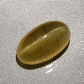 9,17 ctw natürlicher grünlich-gold Katzenaugen-Apatit, Oval Schliff, Lichtdurchlässig