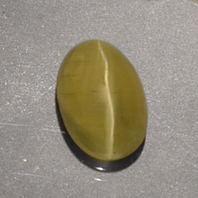 1,40 ctw natürlicher gelber Cat's Eye Apatite, Oval Schliff, Lichtdurchlässig