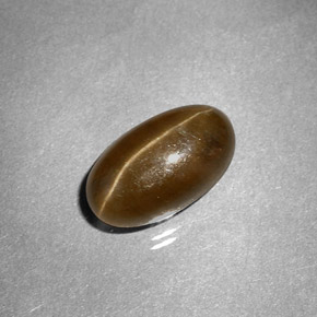 3,58 ctw natürlicher gelber Cat's Eye Apatite, Oval Schliff, Lichtdurchlässig