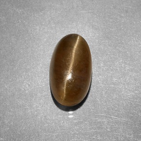 3,58 ctw natürlicher gelber Cat's Eye Apatite, Oval Schliff, Lichtdurchlässig