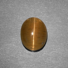 2,05 ctw natürlicher gelber Cat's Eye Apatite, Oval Schliff, Lichtdurchlässig