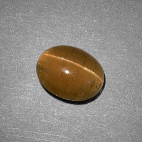 2,05 ctw natürlicher gelber Cat's Eye Apatite, Oval Schliff, Lichtdurchlässig