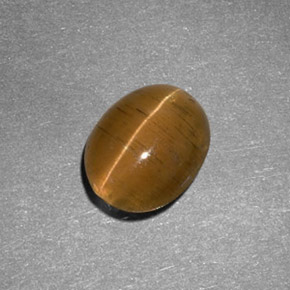 2,05 ctw natürlicher gelber Cat's Eye Apatite, Oval Schliff, Lichtdurchlässig