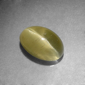 1,31 ctw natürlicher grüner Cat's Eye Apatite, Oval Schliff, Lichtdurchlässig