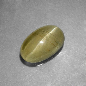 0,96 ctw natürlicher grüner Cat's Eye Apatite, Transparent, Transparent / Lichtdurchlässig