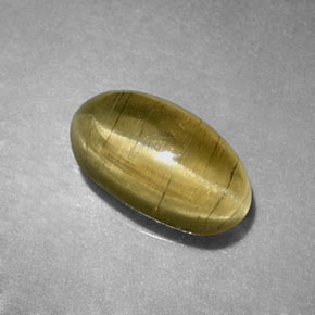 9,17 ctw natürlicher gelb-grün Katzenaugen-Apatit, Transparent, Transparent / Lichtdurchlässig