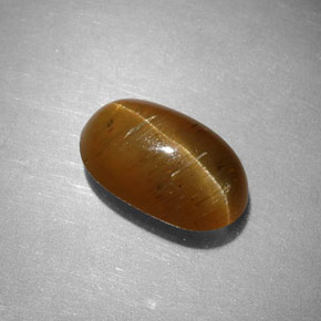 2,44 ctw natürlicher gelber Cat's Eye Apatite, Oval Schliff, Lichtdurchlässig