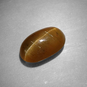 2,44 ctw natürlicher gelber Cat's Eye Apatite, Oval Schliff, Lichtdurchlässig