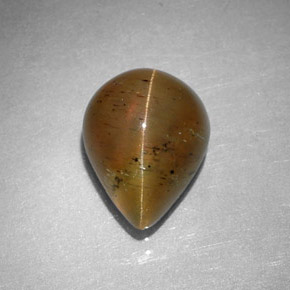 2,97 ctw natürlicher gelber Cat's Eye Apatite, Birnenform, Lichtdurchlässig