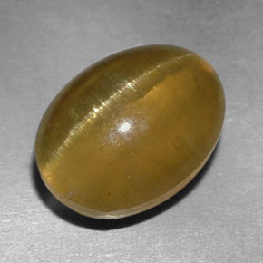 9,17 ctw natürlicher gold-grün Katzenaugen-Apatit, Oval Schliff, Transparent