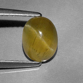 9,17 ctw natürlicher Goldgrün Apatit-Katzenauge, Transparent, Transparent / Lichtdurchlässig