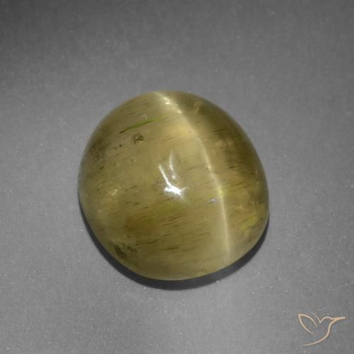 9.42ct Natürlicher Neutrales Gelb Apatit-Katzenauge, Oval, Lichtdurchlässig