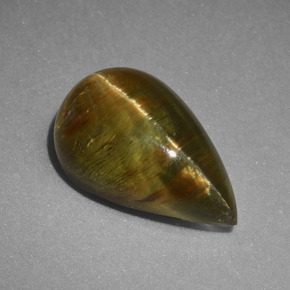 9,17 ctw natürlicher grünlich-gold Katzenaugen-Apatit, Birnenform, Lichtdurchlässig