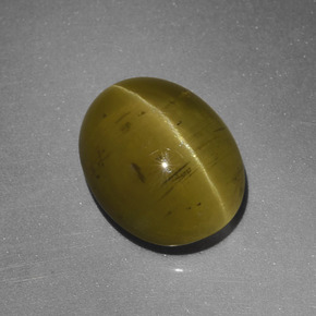 9,17 ctw natürlicher gold-grün Katzenaugen-Apatit, Oval Schliff, Lichtdurchlässig