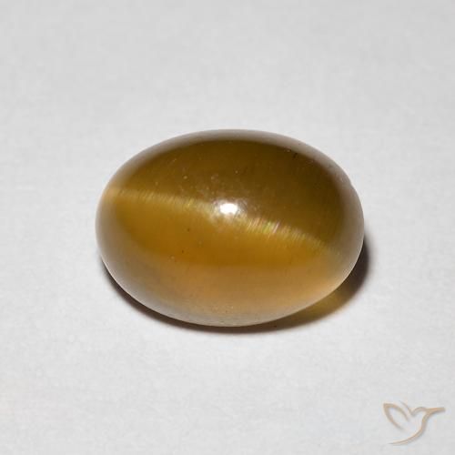 1.94ct Natürlicher Warmes Braun Katzenaugen-Apatit, Oval, Lichtdurchlässig