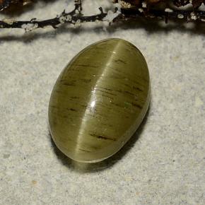 3,32 ctw natürlicher grüner Cat's Eye Apatite, Oval Schliff, Lichtdurchlässig