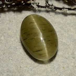 3,32 ctw natürlicher grüner Cat's Eye Apatite, Oval Schliff, Lichtdurchlässig