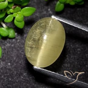 9,17 ctw natürlicher Mittelgelb Katzenaugen-Apatit, Oval, Transparent
