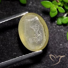 9,17 ctw natürlicher Mittelgelb Katzenaugen-Apatit, Oval, Transparent