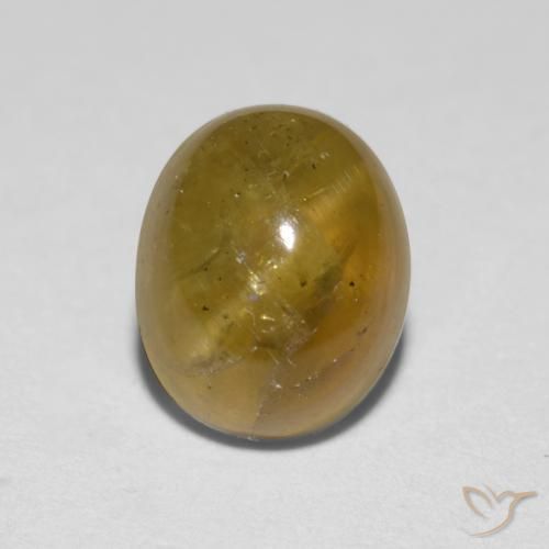 1.76ct Natürlicher Bräunliches Gelb Apatit-Katzenauge, Oval, Lichtdurchlässig