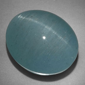 22,18 ctw natürlicher grüner Cat's Eye Aquamarine, Oval Schliff, Lichtdurchlässig