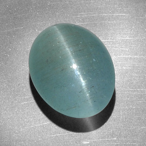 12,68 ctw natürlicher grüner Cat's Eye Aquamarine, Oval Schliff, Lichtdurchlässig