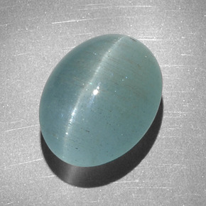 12,68 ctw natürlicher grüner Cat's Eye Aquamarine, Oval Schliff, Lichtdurchlässig