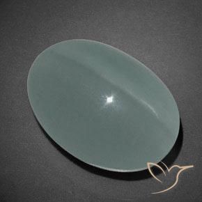 12.96ct Natürlicher hellbläulich-grün Katzenauge Aquamarin, Oval, Transparent / Lichtdurchlässig