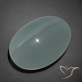 9,17 ctw natürlicher hellbläulich-grün Katzenauge Aquamarin, Oval, Transparent / Lichtdurchlässig