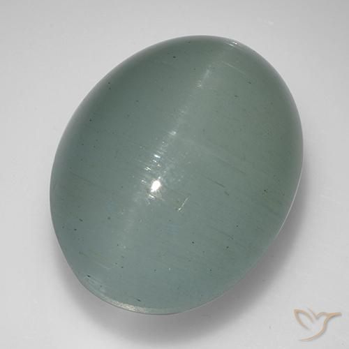 30.03ct Natürlicher hellgrün-blau Katzenauge Aquamarin, Oval, Lichtdurchlässig