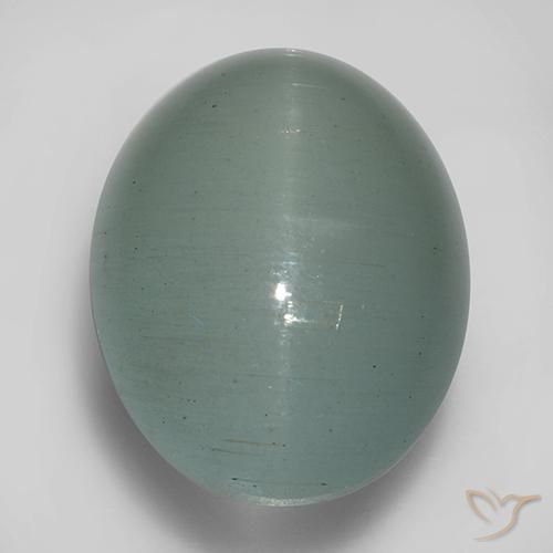 9,17 ctw natürlicher hellgrün-blau Katzenauge Aquamarin, Oval, Lichtdurchlässig