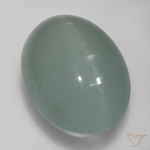 9,17 ctw natürlicher hellgrün-blau Katzenauge Aquamarin, Oval, Lichtdurchlässig
