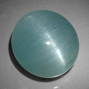 12,01 ctw natürlicher grüner Cat's Eye Aquamarine, Oval Schliff, Lichtdurchlässig