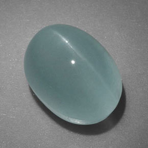 5,96 ctw natürlicher grüner Cat's Eye Aquamarine, Transparent, Transparent / Lichtdurchlässig